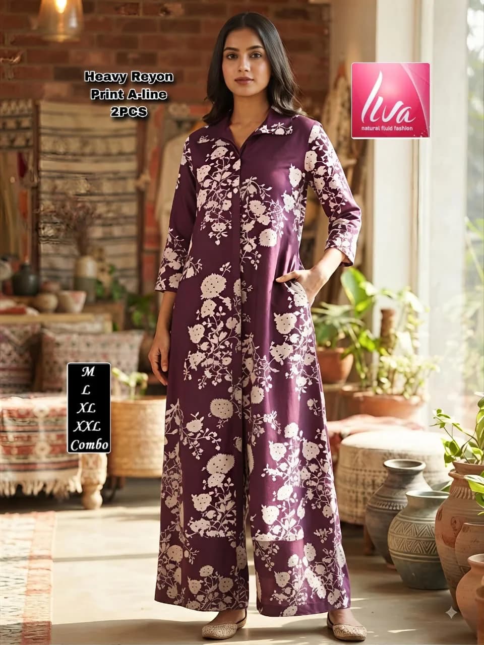 Reyon Print A-line 2PCS Cordset