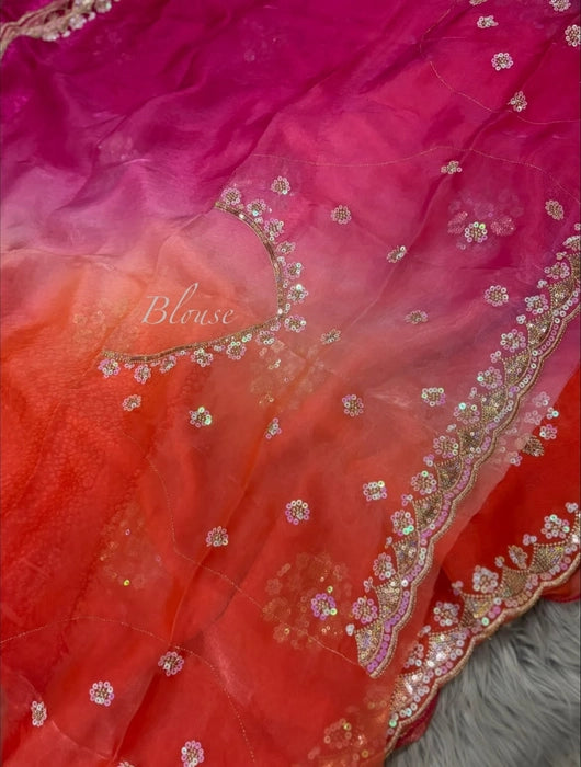 Premium multi-colour Designer work saree with blouse