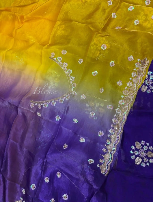Premium multi-colour Designer work saree with blouse