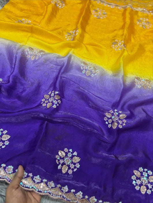 Premium multi-colour Designer work saree with blouse