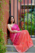 Premium multi-colour Designer work saree with blouse