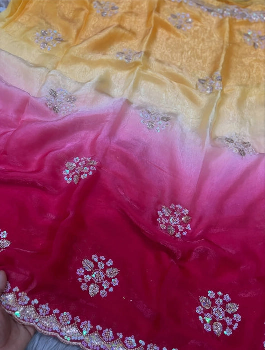 Premium multi-colour Designer work saree with blouse